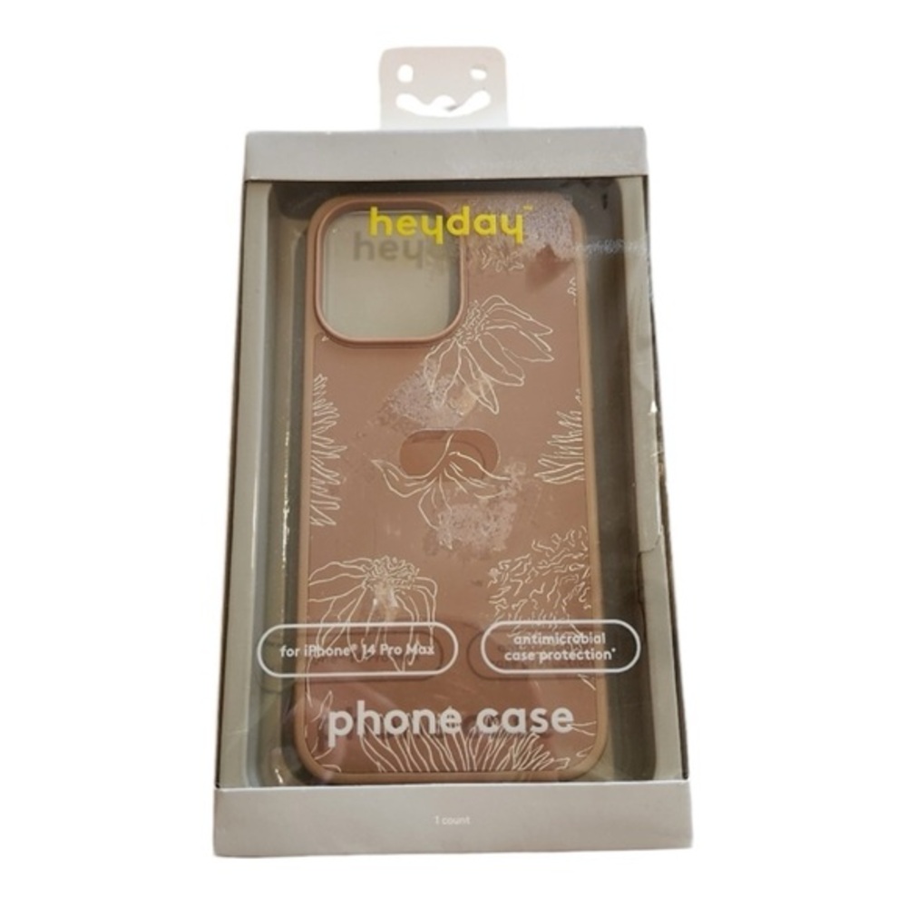 Heyday iPhone 14 Pro Max Case Warm Taupe Floral Antimicrobial NWT